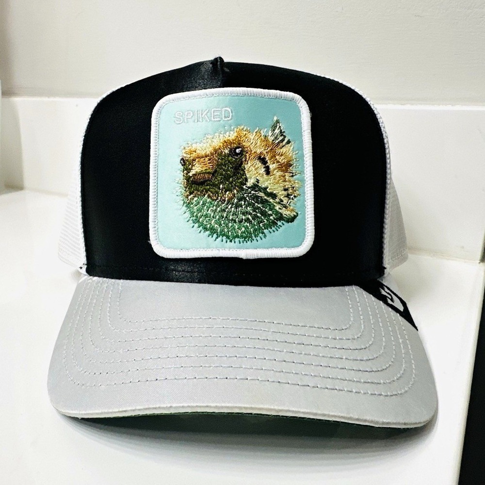 Goorin Bros The Farm Porcupine Patch Trucker Hat Black White Gray Adjustable